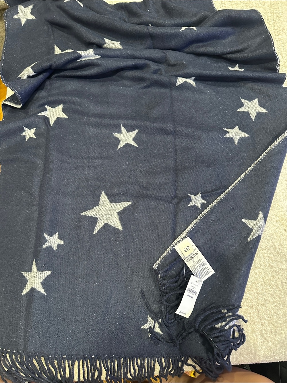 GAP Navy Scarf with Silver Star Accents